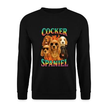 Cocker Spaniel - Unisex Pullover - Schwarz - Vorne - Alina (178cm) & Michal (187cm)