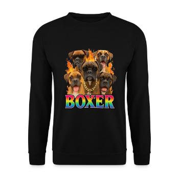 Boxer - Unisex Pullover - Schwarz - Vorne - Alina (178cm) & Michal (187cm)