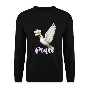 Weiße Taube - Unisex Pullover - Schwarz - Vorne - Alina (178cm) & Michal (187cm)