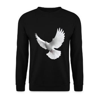 Weiße Taube - Unisex Pullover - Schwarz - Vorne - Alina (178cm) & Michal (187cm)