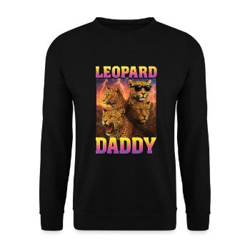 Leoparden-Papa - Unisex Pullover - Schwarz - Vorne - Alina (178cm) & Michal (187cm)