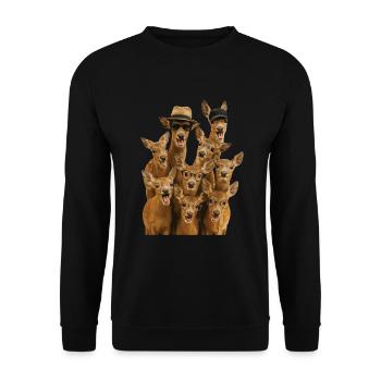 Reh - Unisex Pullover - Schwarz - Vorne - Alina (178cm) & Michal (187cm)
