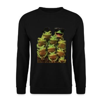 Frosch - Unisex Pullover - Schwarz - Vorne - Alina (178cm) & Michal (187cm)