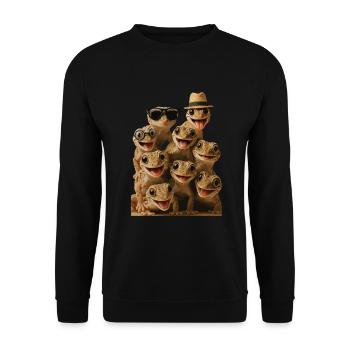 Gecko - Unisex Pullover - Schwarz - Vorne - Alina (178cm) & Michal (187cm)