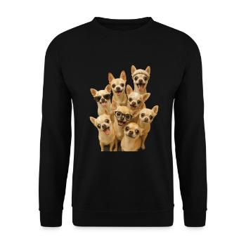 Chihuahua - Unisex Pullover - Schwarz - Vorne - Alina (178cm) & Michal (187cm)