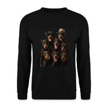 Dobermann - Unisex Pullover - Schwarz - Vorne - Alina (178cm) & Michal (187cm)