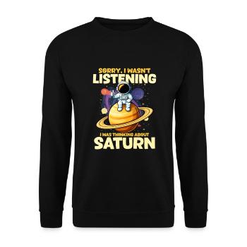 Saturn - Unisex Sweatshirt - black - Front - Alina (178cm) & Michal (187cm)