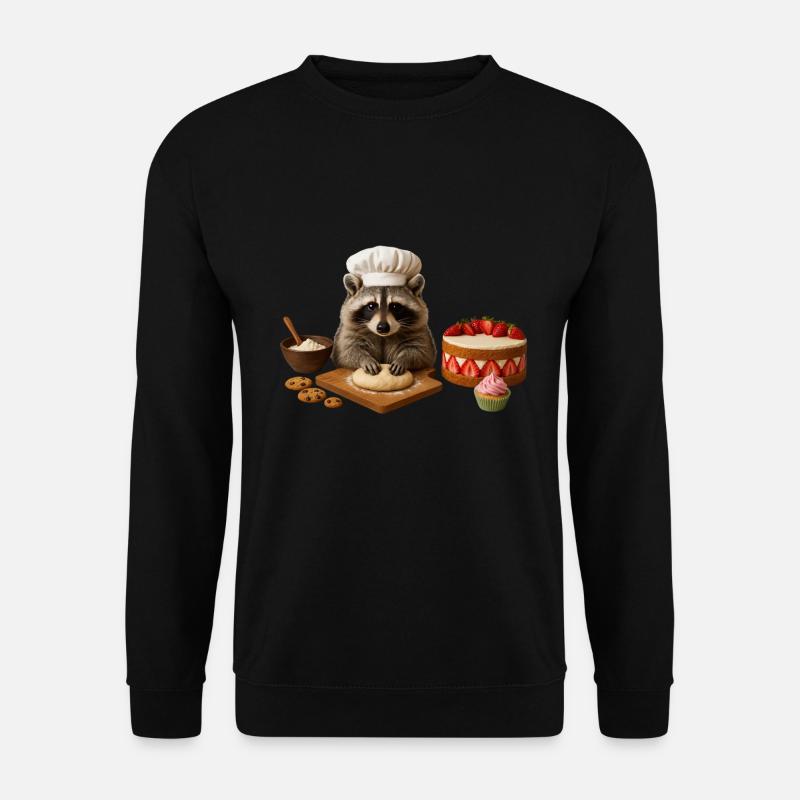 Raccoon Baking - Unisex Sweatshirt - black