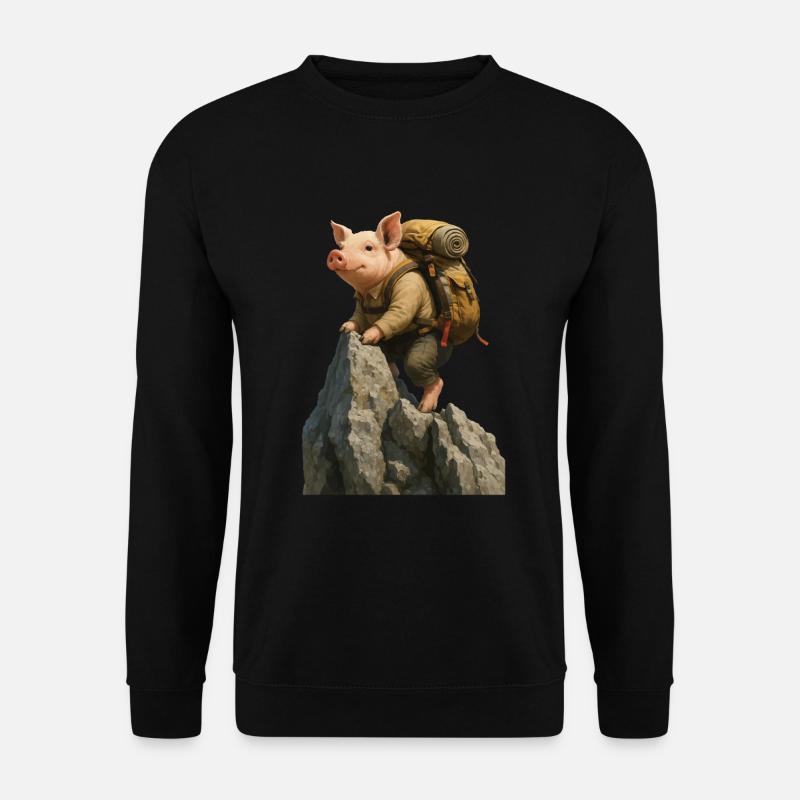 Randonnée avec cochon - Sweat-shirt Unisexe - noir