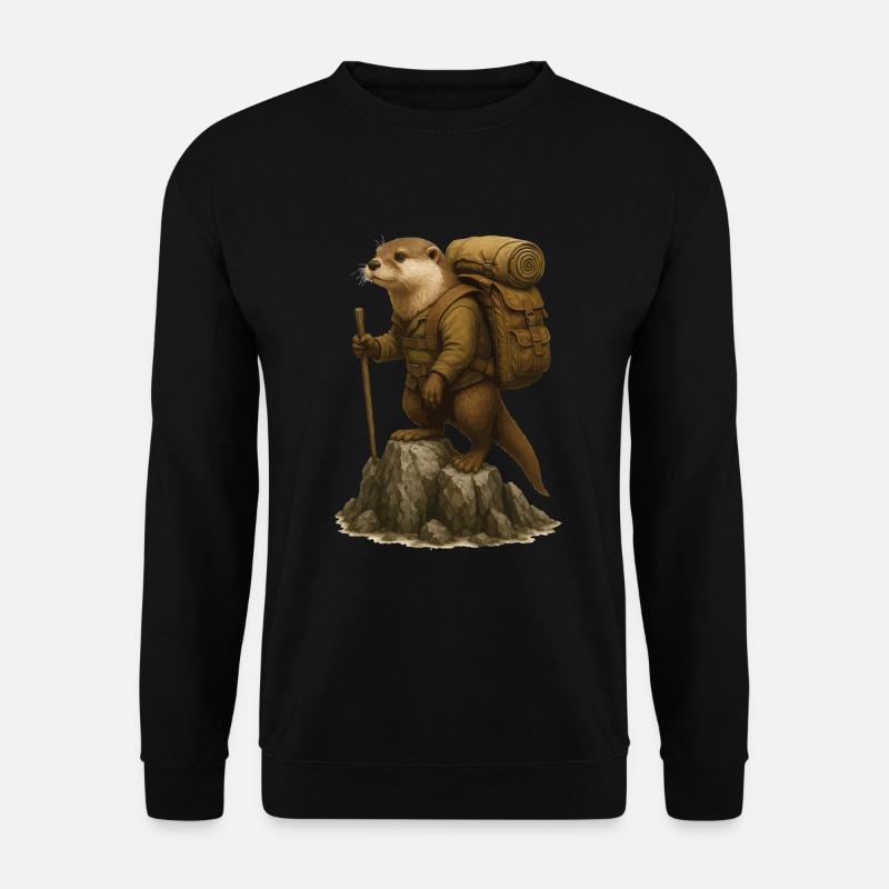Otter Wandern - Unisex Pullover - Schwarz