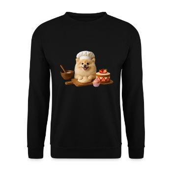 Pomeranian Baking Cake Cookies - Unisex Sweatshirt - black - Front - Alina (178cm) & Michal (187cm)