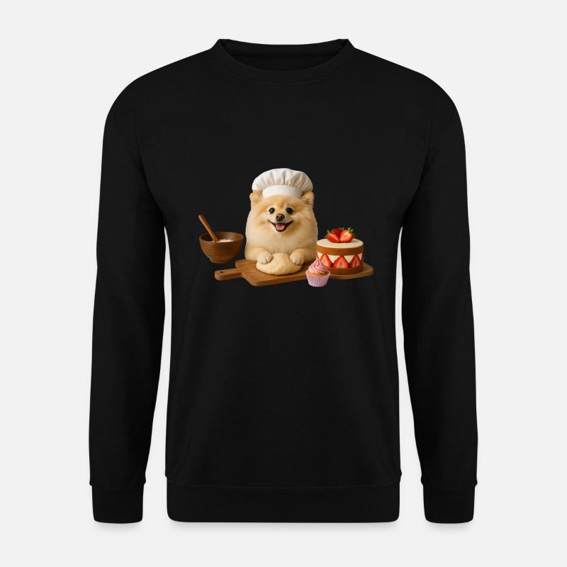 Pomeranian Baking Cake Cookies - Unisex Sweatshirt - black