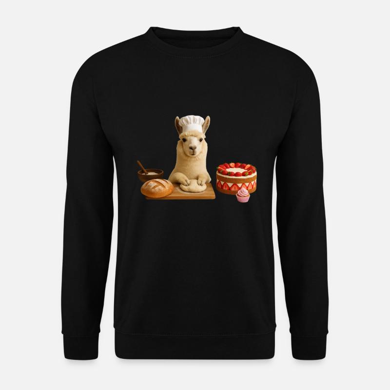 Lama Backen Kuchen Brot - Unisex Pullover - Schwarz