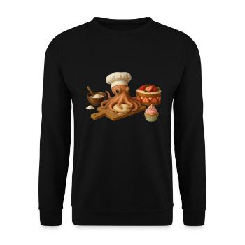Octopus Baking Cake Bread - Unisex Sweatshirt - black - Front - Alina (178cm) & Michal (187cm)