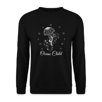 Ocean Child.Nautical.Cool Jellyfish for kids, baby - Unisex Sweatshirt - black - Front - Alina (178cm) & Michal (187cm)