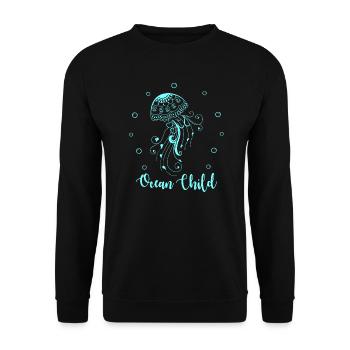 Coole Ocean Child Geschenke. Liebe das Meer - Unisex Pullover - Schwarz - Vorne - Alina (178cm) & Michal (187cm)