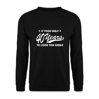 Vintage 40th Birthday Gift Born in 1982 - Unisex Sweatshirt - black - Front - Alina (178cm) & Michal (187cm)