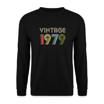 Vintage 43rd Birthday Gift Born in 1979 - Unisex Sweatshirt - black - Front - Alina (178cm) & Michal (187cm)