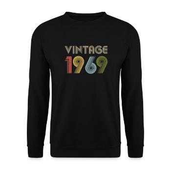 Vintage 53ème cadeau d’anniversaire Né en 1969 - Sweat-shirt Unisexe - noir - Devant - Alina (178cm) & Michal (187cm)