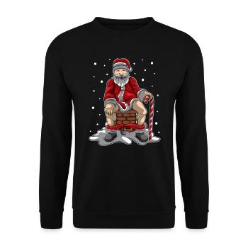 Santa Poops In Chimney - Christmas Retaliation - Unisex Sweatshirt - black - Front - Alina (178cm) & Michal (187cm)