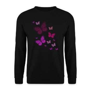 Papillon papillon des animaux coloré couleur - Sweat-shirt Unisexe - noir - Devant - Alina (178cm) & Michal (187cm)