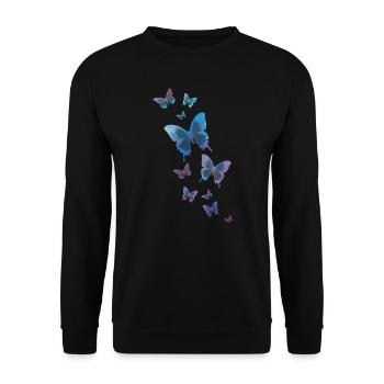 papillon papillon animal coloré couleur - Sweat-shirt Unisexe - noir - Devant - Alina (178cm) & Michal (187cm)