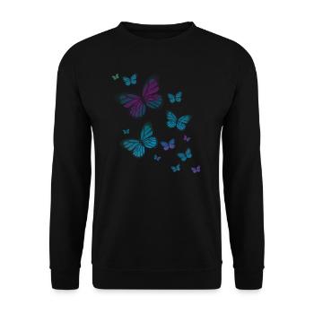 Papillon papillon des animaux coloré couleur - Sweat-shirt Unisexe - noir - Devant - Alina (178cm) & Michal (187cm)