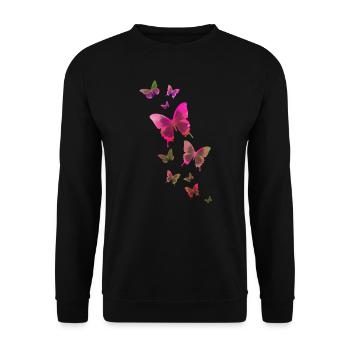 Papillon papillon des animaux coloré couleur - Sweat-shirt Unisexe - noir - Devant - Alina (178cm) & Michal (187cm)