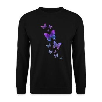 papillon papillon animal coloré couleur - Sweat-shirt Unisexe - noir - Devant - Alina (178cm) & Michal (187cm)