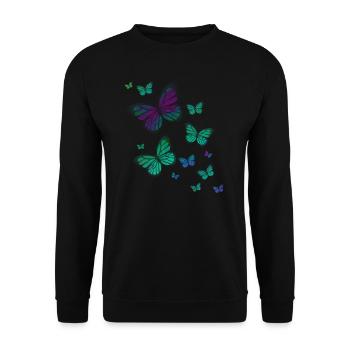 papillon papillon animal coloré couleur - Sweat-shirt Unisexe - noir - Devant - Alina (178cm) & Michal (187cm)