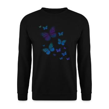 papillon papillon animal coloré couleur - Sweat-shirt Unisexe - noir - Devant - Alina (178cm) & Michal (187cm)