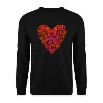 Butterfly Butterflies Butterfly children - Unisex Sweatshirt - black - Front - Alina (178cm) & Michal (187cm)