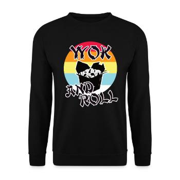 Wok and roll pour les fans de la nourriture asiatique - Sweat-shirt Unisexe - noir - Devant - Alina (178cm) & Michal (187cm)