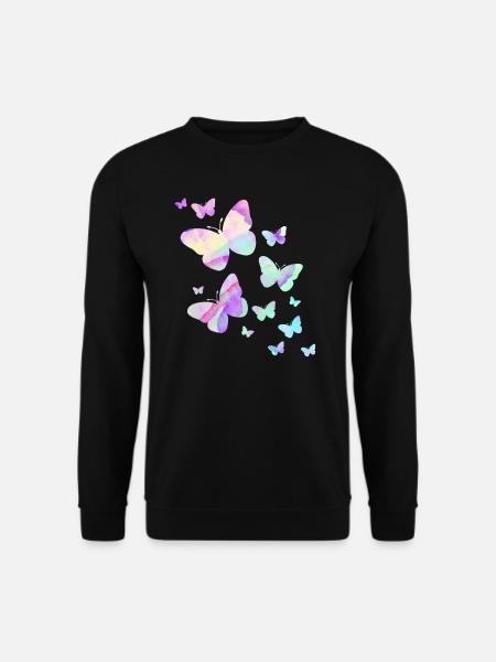 Schmetterlinge Schmetterling bunt Farben Natur - Unisex Pullover - Schwarz