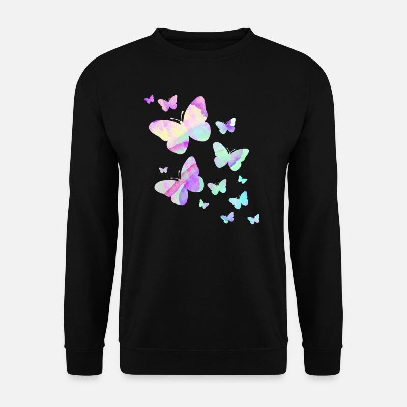 Schmetterlinge Schmetterling bunt Farben Natur - Unisex Pullover - Schwarz