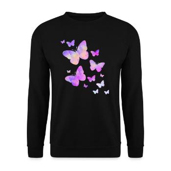 papillon papillon animal coloré couleur - Sweat-shirt Unisexe - noir - Devant - Alina (178cm) & Michal (187cm)