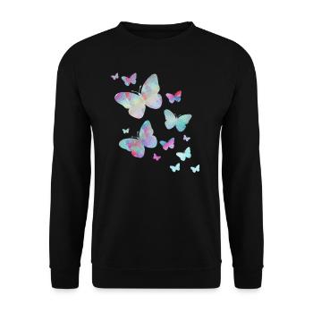 papillon papillon animal coloré couleur - Sweat-shirt Unisexe - noir - Devant - Alina (178cm) & Michal (187cm)