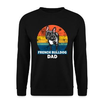 French Bulldog Dad Retro Grunge - Unisex Sweatshirt - black - Front - Alina (178cm) & Michal (187cm)