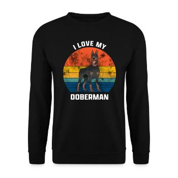 I Love my Doberman - Sweat-shirt Unisexe - noir - Devant - Alina (178cm) & Michal (187cm)