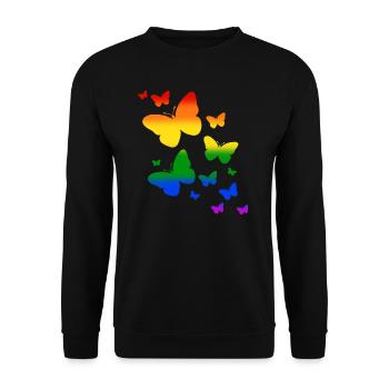 Papillons LGTBQ Pride - Sweat-shirt Unisexe - noir - Devant - Alina (178cm) & Michal (187cm)