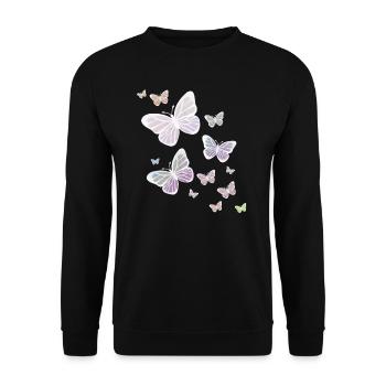 Papillon Papillon Animal Couleur colorée - Sweat-shirt Unisexe - noir - Devant - Alina (178cm) & Michal (187cm)