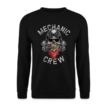 MECHANIC CREW - Biker Skull - Unisex Sweatshirt - black - Front - Alina (178cm) & Michal (187cm)