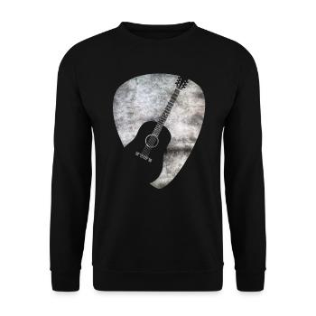 Gitarren Plektrum - Gitarre Rock Metal Roll Band - Unisex Pullover - Schwarz - Vorne - Alina (178cm) & Michal (187cm)