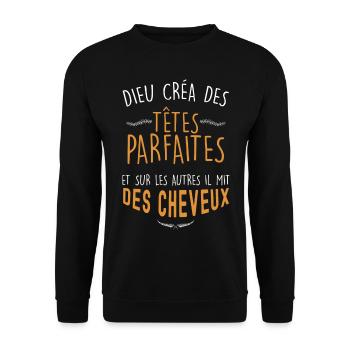 Têtes parfaites et chauves - Sweat-shirt Unisexe - noir - Devant - Alina (178cm) & Michal (187cm)