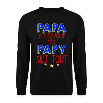 Papy meilleur Bricoleur Que Papa - Sweat-shirt Unisexe - noir - Devant - Alina (178cm) & Michal (187cm)