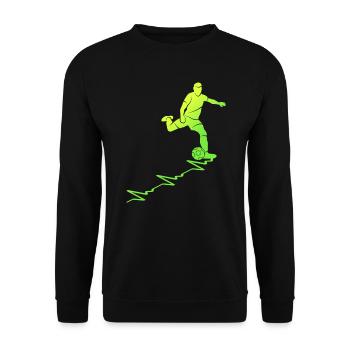 Football Heart Line Football Player Footballer - Unisex Sweatshirt - black - Front - Alina (178cm) & Michal (187cm)