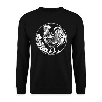 Hahn - Unisex Pullover - Schwarz - Vorne - Alina (178cm) & Michal (187cm)
