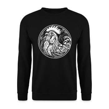 Hahn - Unisex Pullover - Schwarz - Vorne - Alina (178cm) & Michal (187cm)