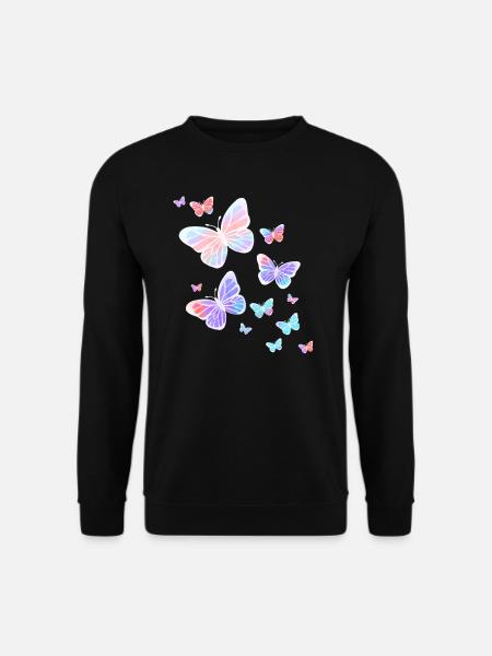 Butterfly Butterflies Butterfly Nature - Unisex Sweatshirt - black