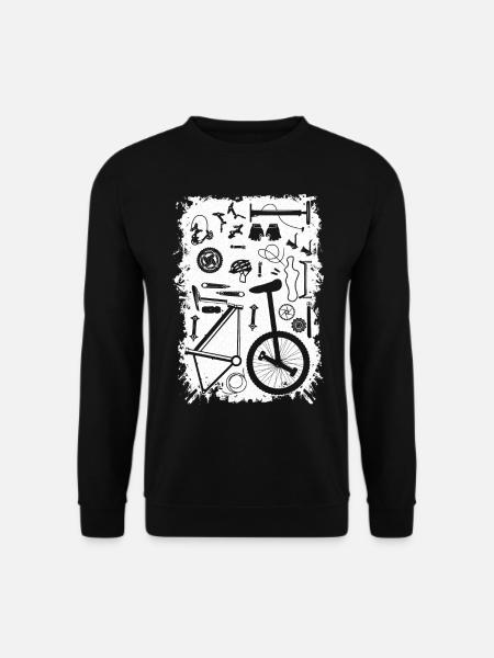 Lustiges Fahrradteile Design für Fahrradfahrer - Unisex Pullover - Schwarz